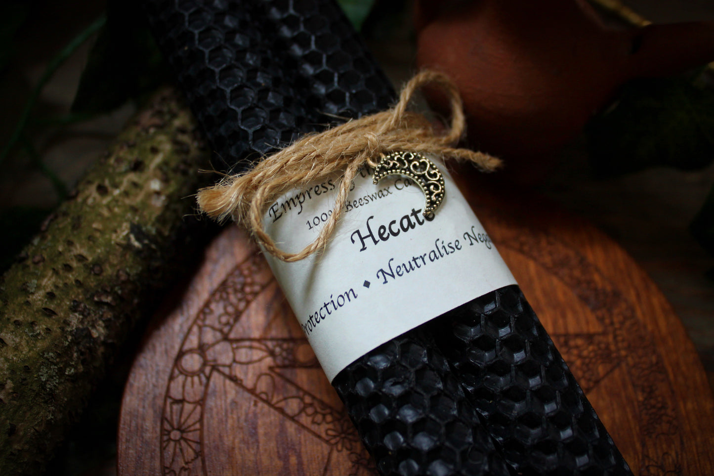 Hecate - Black Beeswax Spell Candles