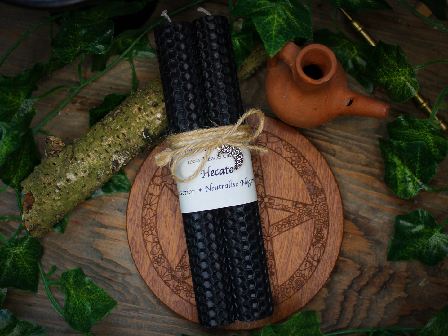 Hecate - Black Beeswax Spell Candles