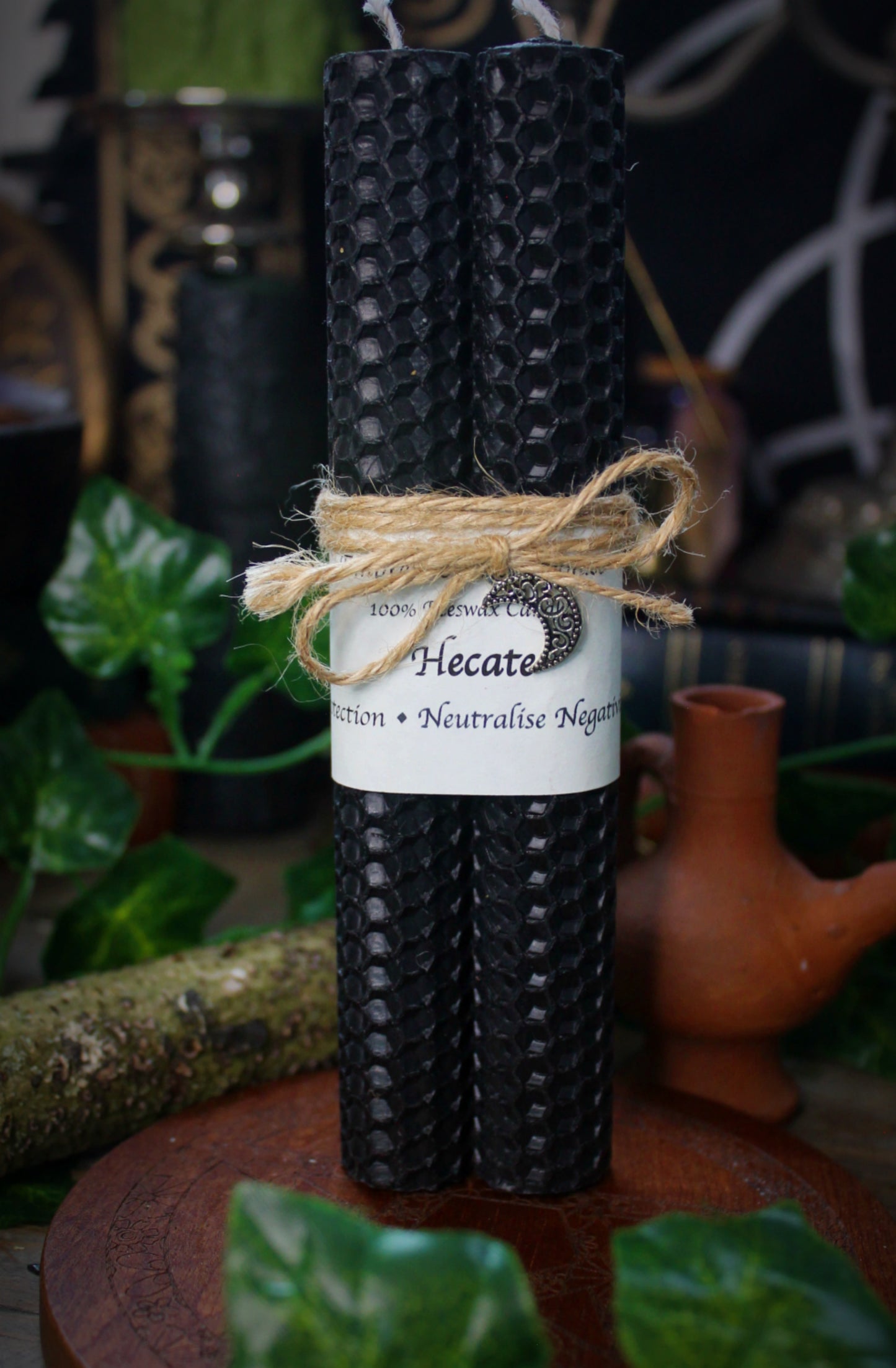 Hecate - Black Beeswax Spell Candles