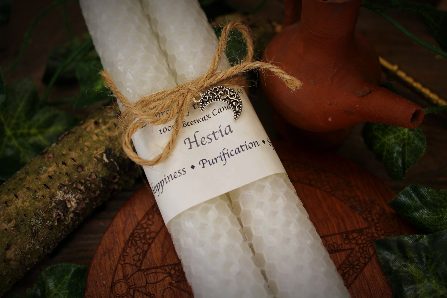 Hestia - White Beeswax Spell Candles