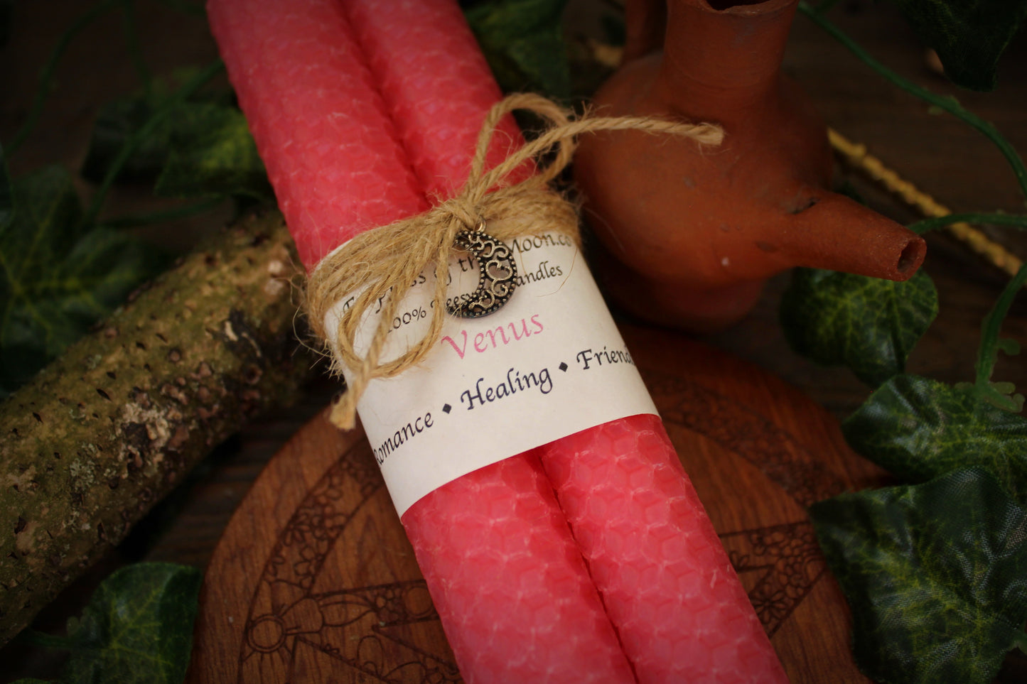 Venus - Pink Beeswax Spell Candles